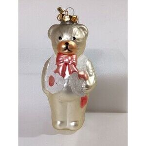 Vintage Blown Glass Christmas Ornament Lucie Sable Imports Bear